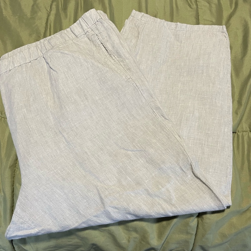 J. Jill Soft Gray Linen Trousers